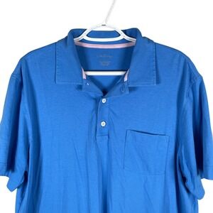 Lilly Pulitzer Pocket Polo Shirt Mens L Blue‎ Short Sleeve Pima Cotton Stretch
